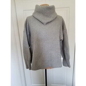 AMERICAN APPAREL Gray Chunky Wool Blend Sweater Cowl Neck Long Sleeve Crop OS